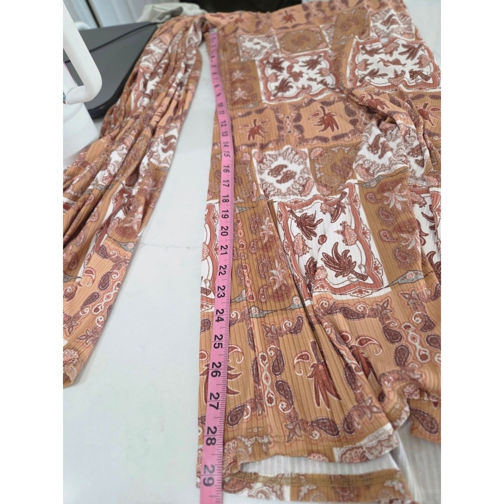Three Bird Nest Wide Leg Pants XL Printed Smocked Waist Boho Paisley Palazzo NWT - Picture 7 of 14
